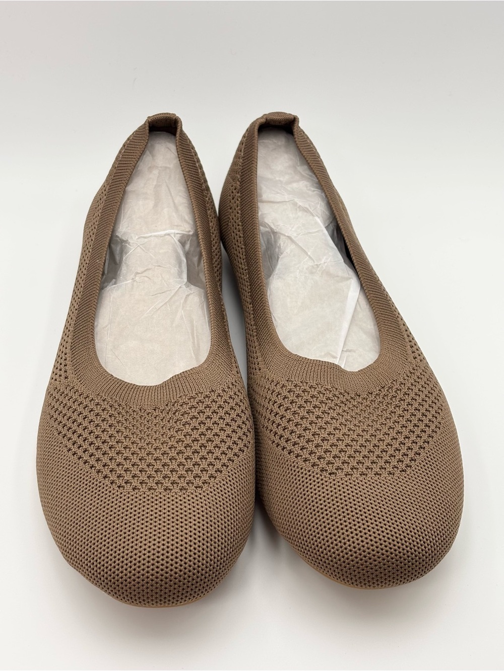 Comfort&soft‎  Knit Ballet Flat in Taupe Breathable Ballet Flats  size 11 W
